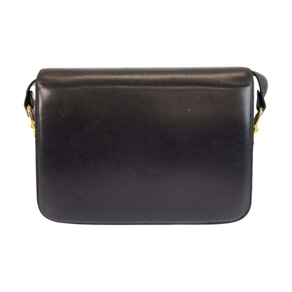 CELINE Celine Carriage Hardware Black Leather Shoulder Bag with Gold for Women - Picture 2 of 9